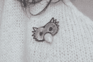 broche argent hibou