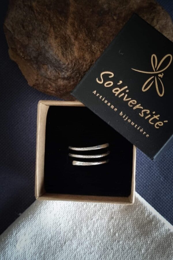bague serpent en argent martelé