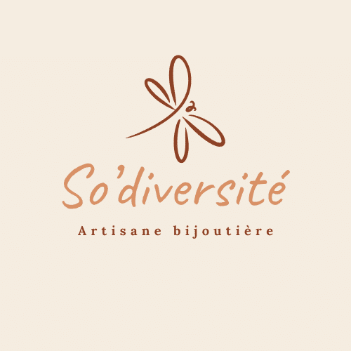 logo avec le nom de la marque so'diversité artisane bijoutière et une libellule
