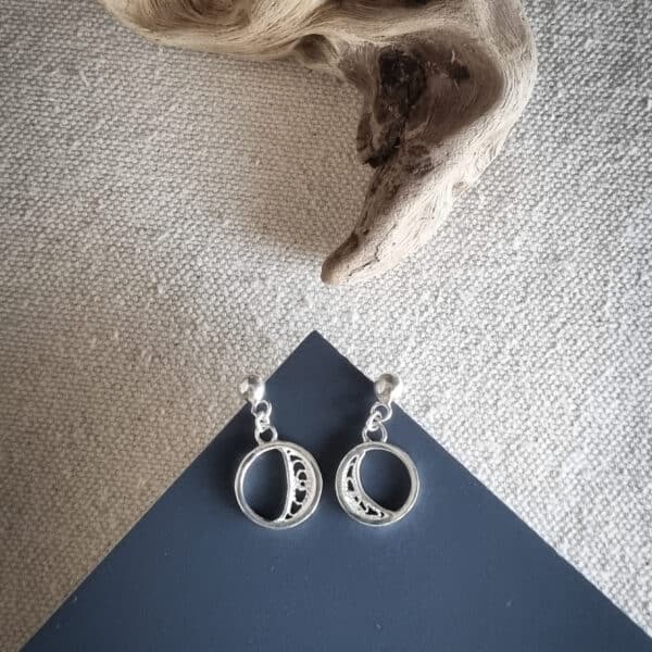 boucles d'oreilles en argent filigrané