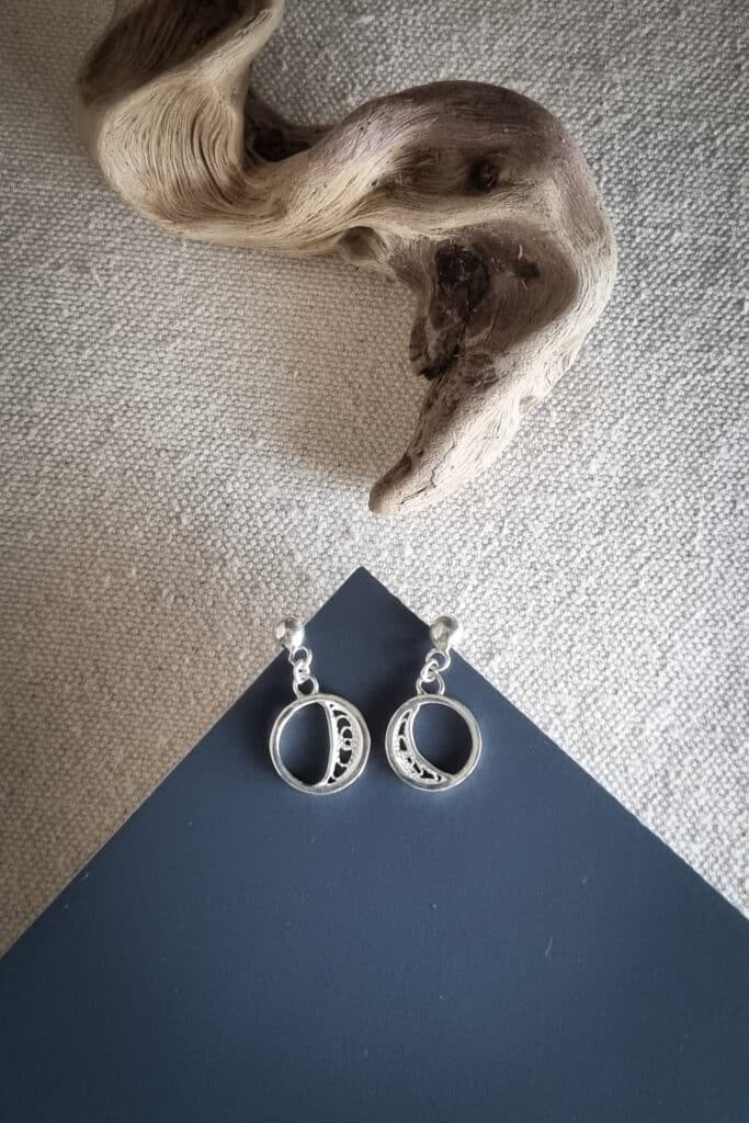 boucles d'oreilles en argent filigrané