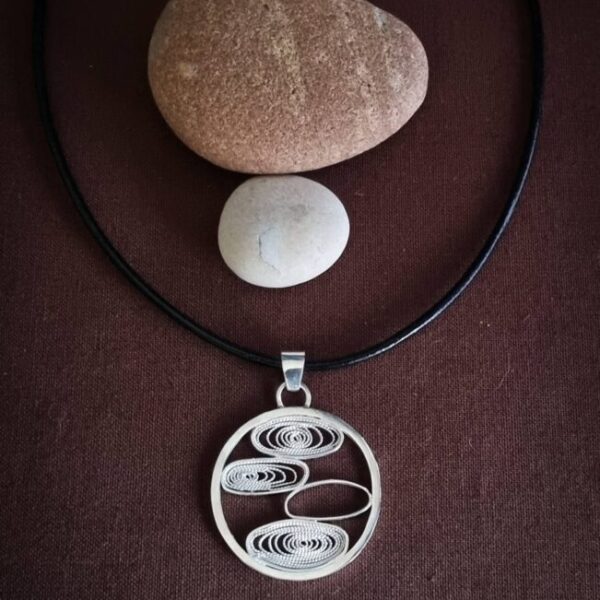 Pendentif galets en filigrane argent