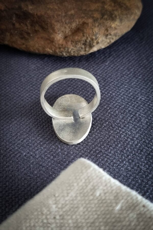 bague argent forgée, finition brute