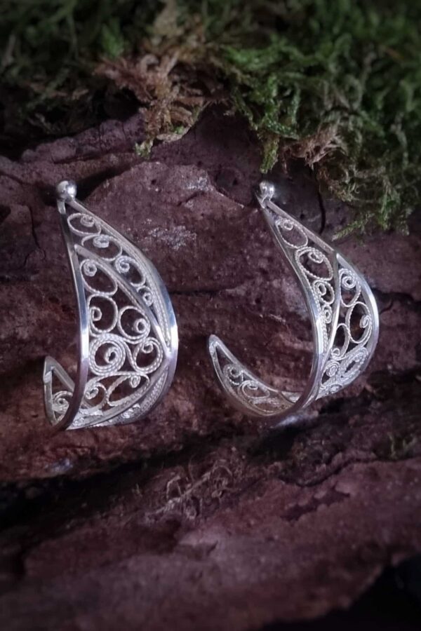 Boucles d'oreilles en argent filigrané éclosion