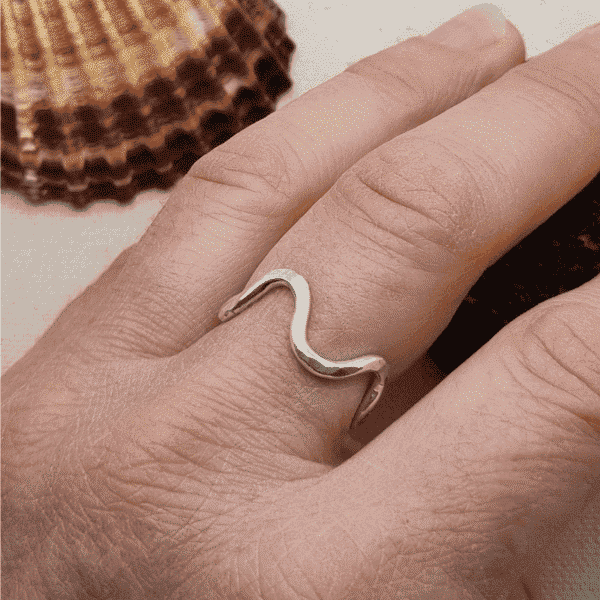 Bague argent vague
