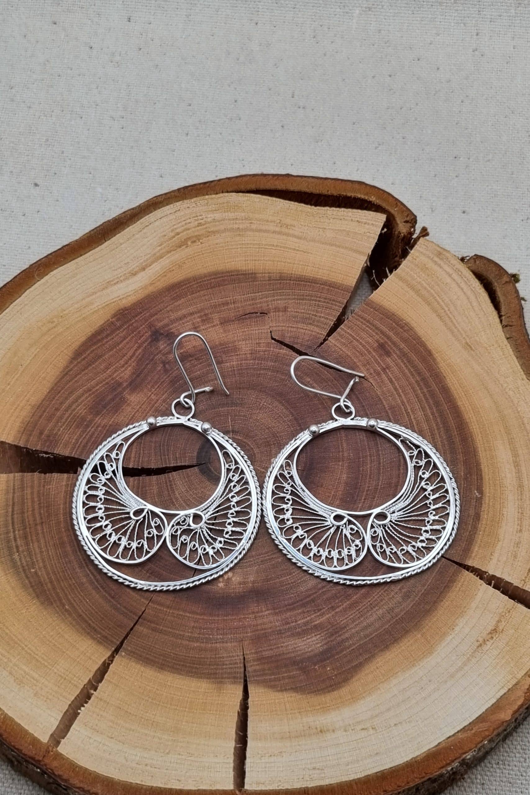 boucles oreilles argent filigrane