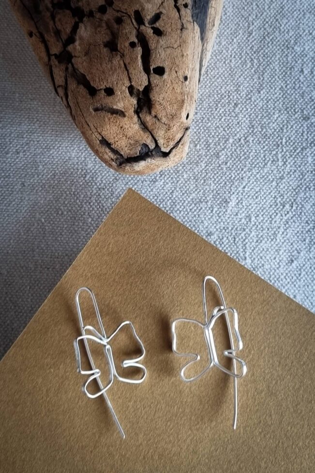 boucles d'oreilles en argent papillon