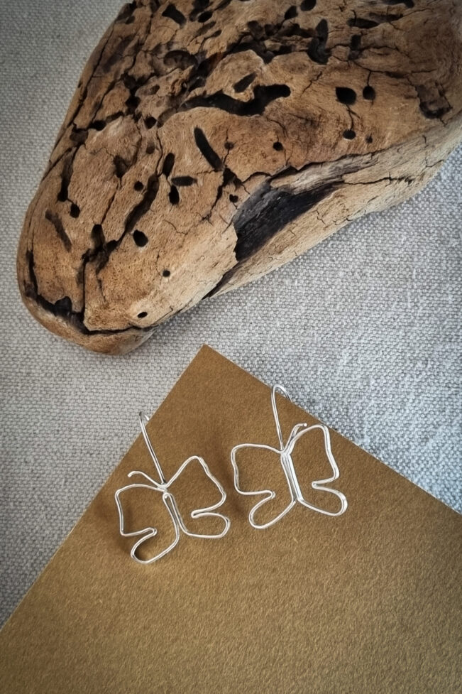 boucles d'oreilles en argent papillon
