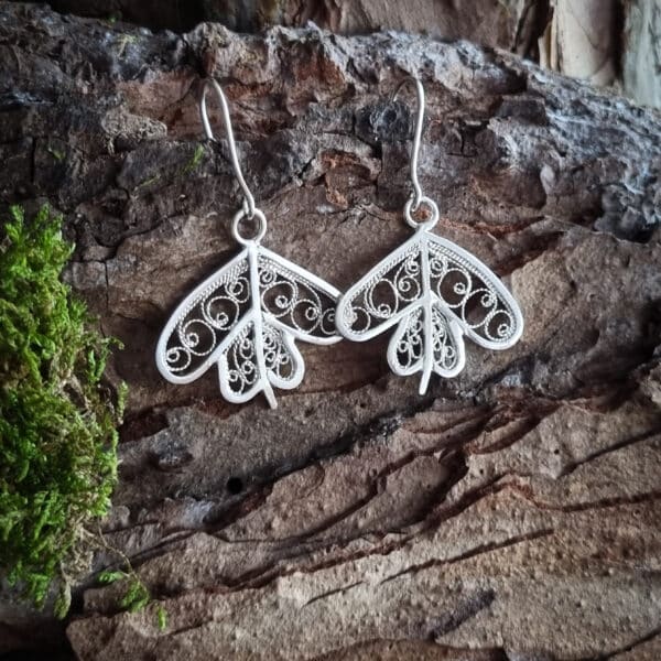 boucles d'oreilles papillon en argent filigrané