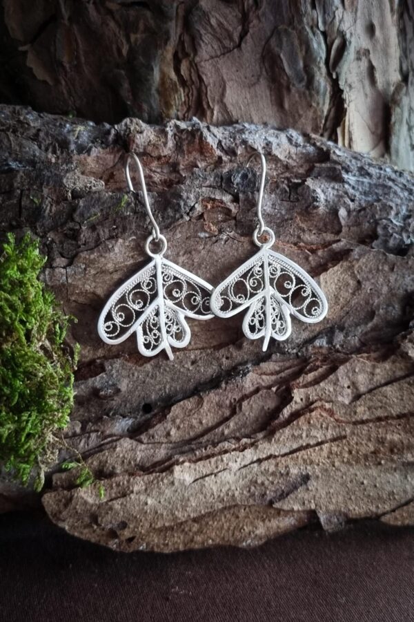 boucles d'oreilles papillon en argent filigrané