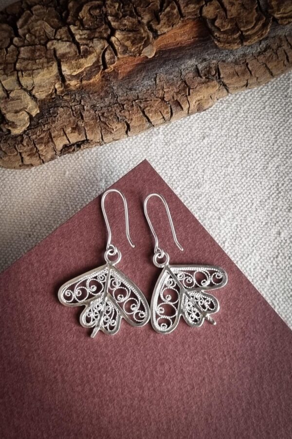 boucles d'oreilles papillon en argent filigrané