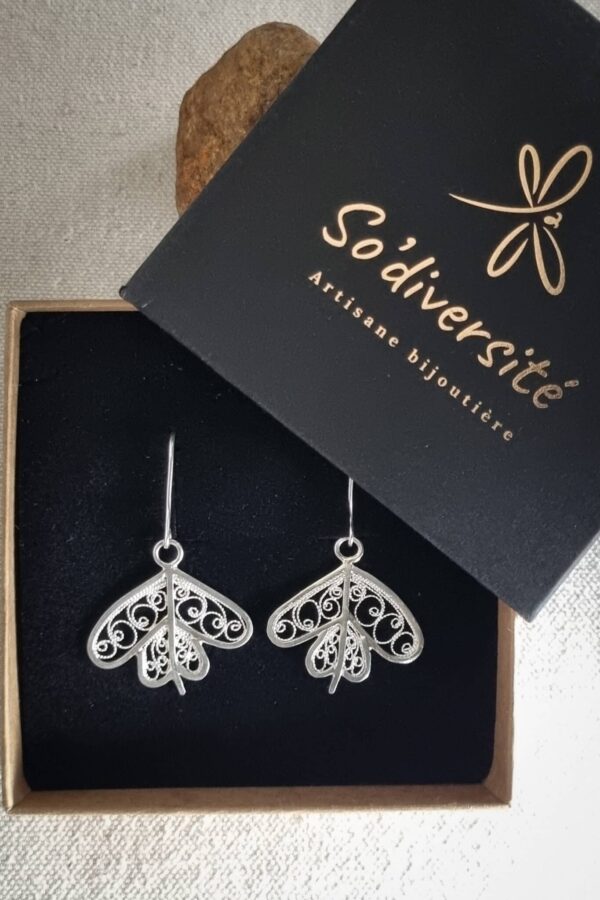 boucles d'oreilles papillon en argent filigrané