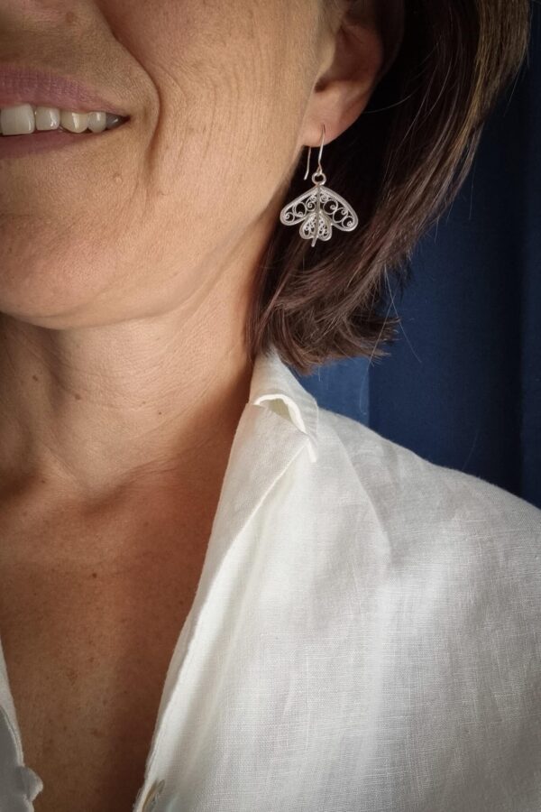 boucles d'oreilles papillon en argent filigrané